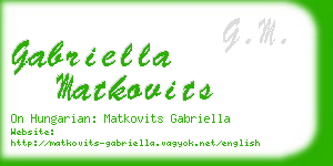 gabriella matkovits business card